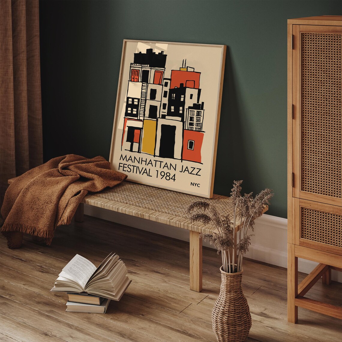 Jazz Festival Poster Vibrant Retro Music Wall Art Nyc Manhattan Wall Art Jazz Music Print Hotel Room Wall Decor Airbnb Retro Wall Decor - Image 6