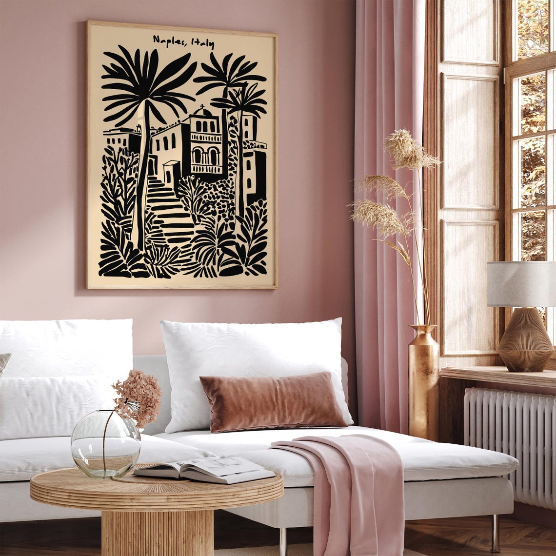 Naples Italy Mediterranean Architecture Palm Trees Travel Poster - Image 5