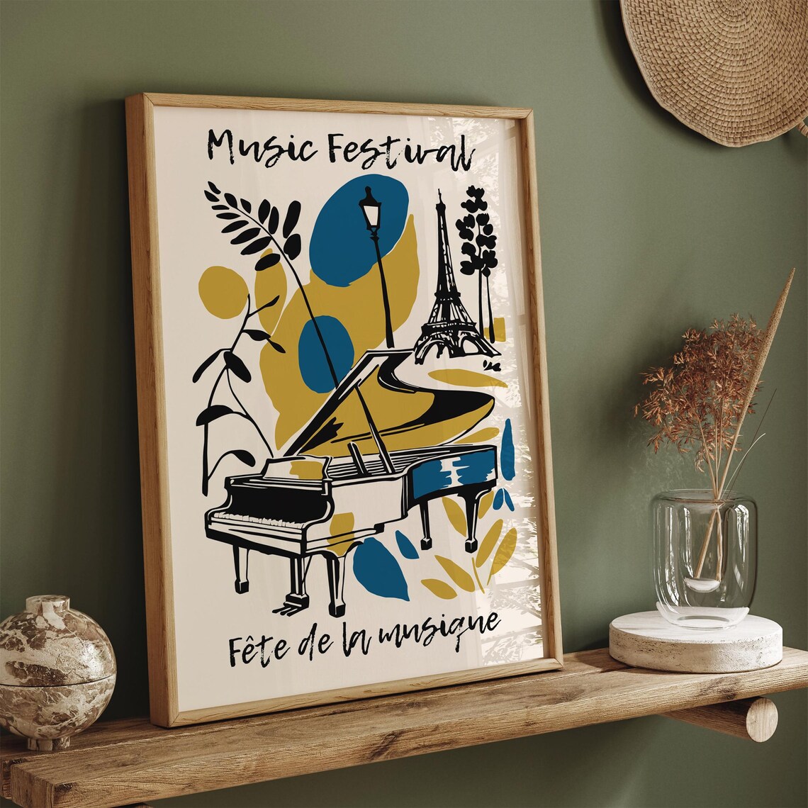 Fte De La Musique Vintage Music Poster Eiffel Tower Piano Illustration French Music Festival Art Print For Home Decor Retro Wall Art - Image 5