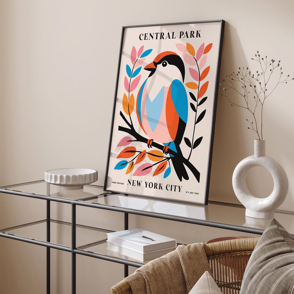 Central Park New York City Colorful Bird Gallery Edition 1995 Poster - Image 5