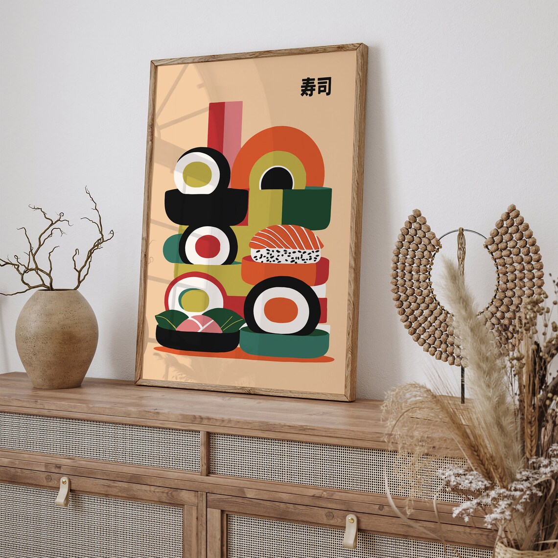 Modern Abstract Sushi Art Colorful Japanese Food Illustration Poster - Image 4
