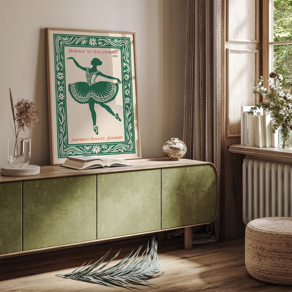 Homage to Balanchine 1934 Ballet Poster with Green Ballerina - Image 3