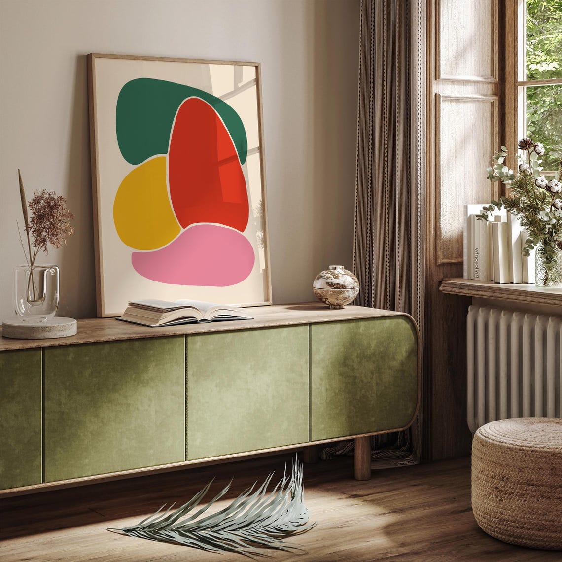 Colorful Organic Shapes Mid-Century Modern Abstract Art Poster - Image 2