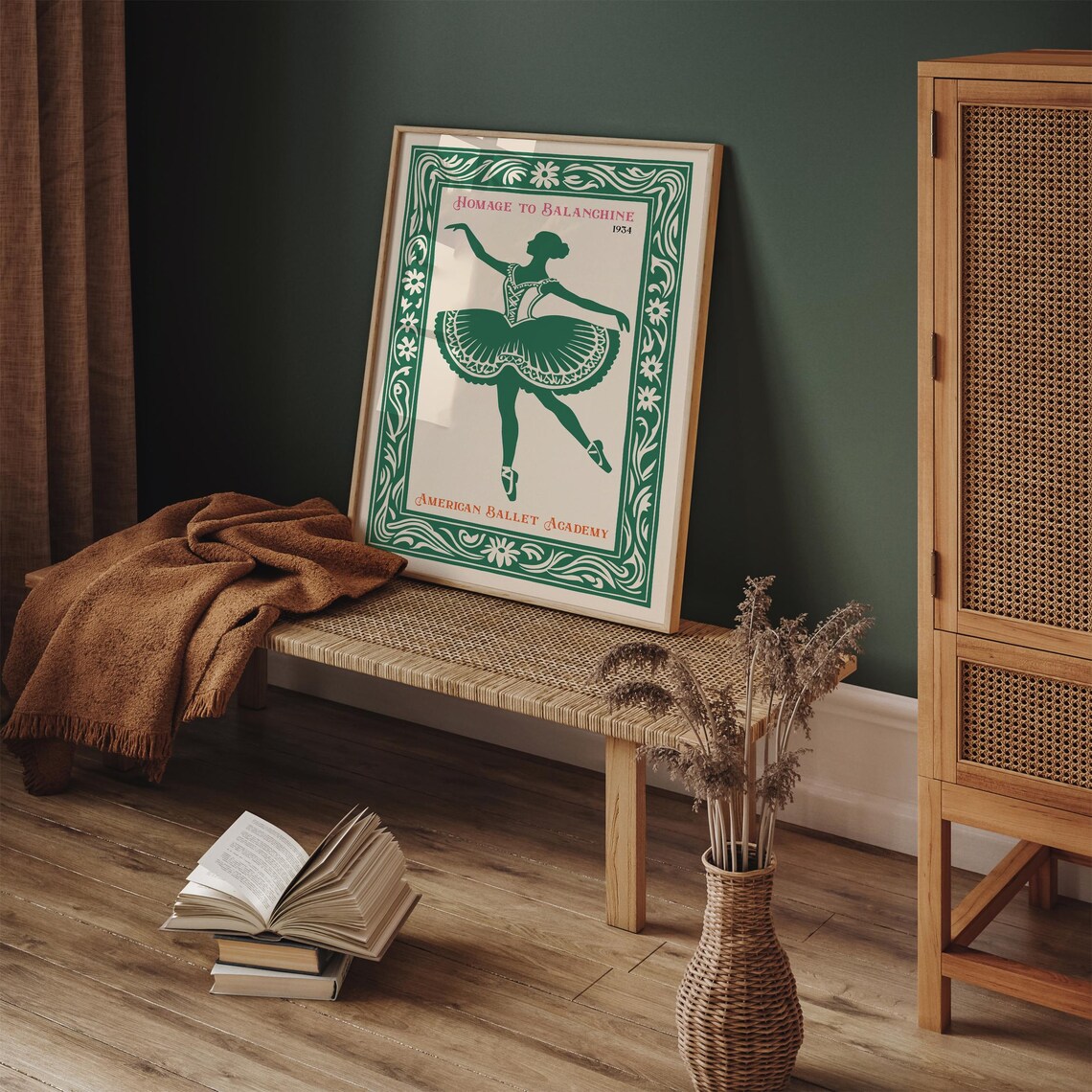 Homage to Balanchine 1934 Ballet Poster with Green Ballerina - Image 5