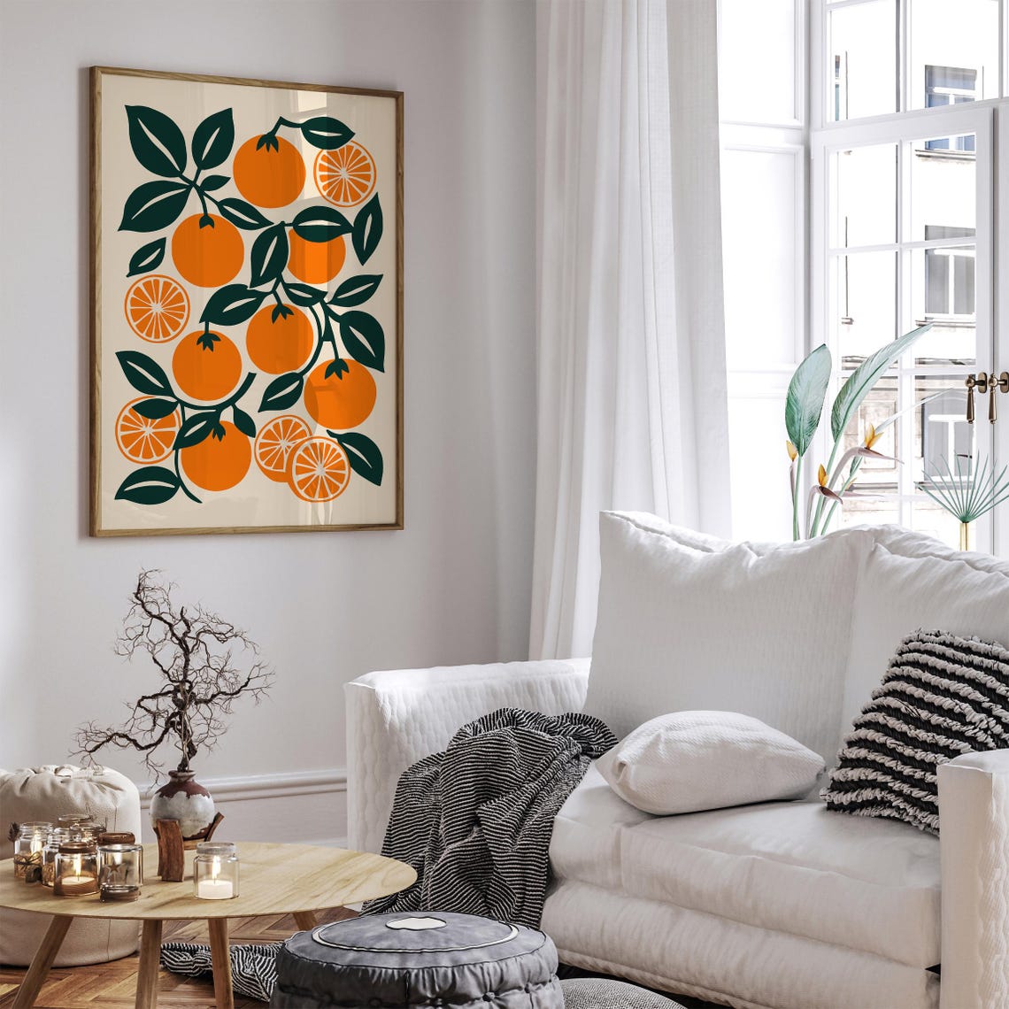 Orange Branch Citrus Fruit Mid Century Modern Kitchen Art Poster - Image 6