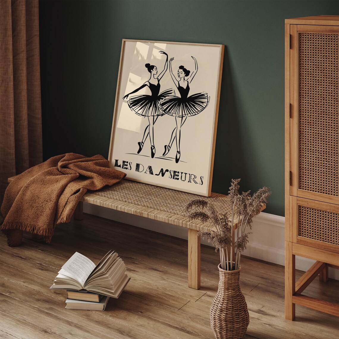Les Danseurs Two Black Ballerinas Minimalist French Ballet Poster - Image 3