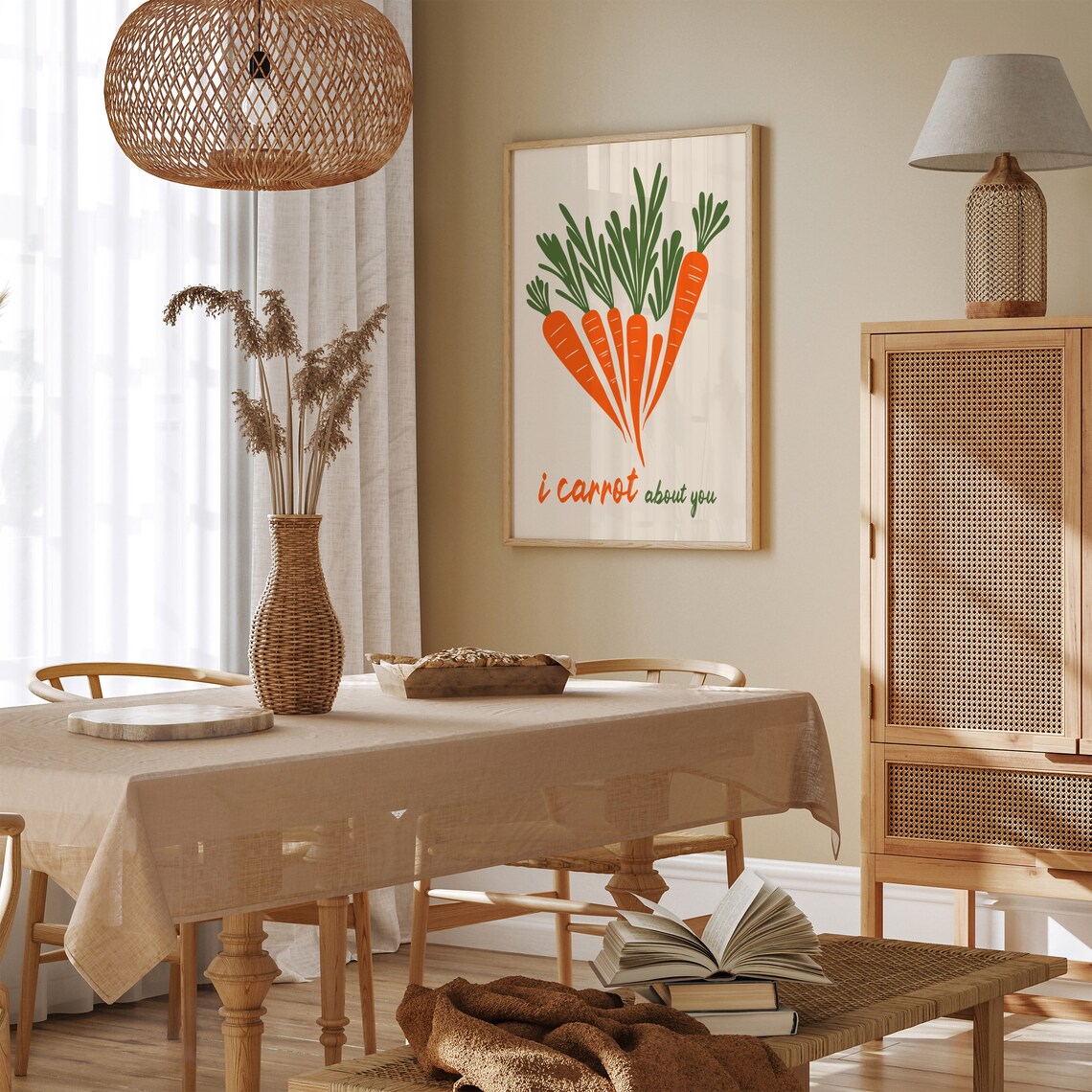 I Carrot About You Pun Poster with Playful Carrot Illustration - Image 6