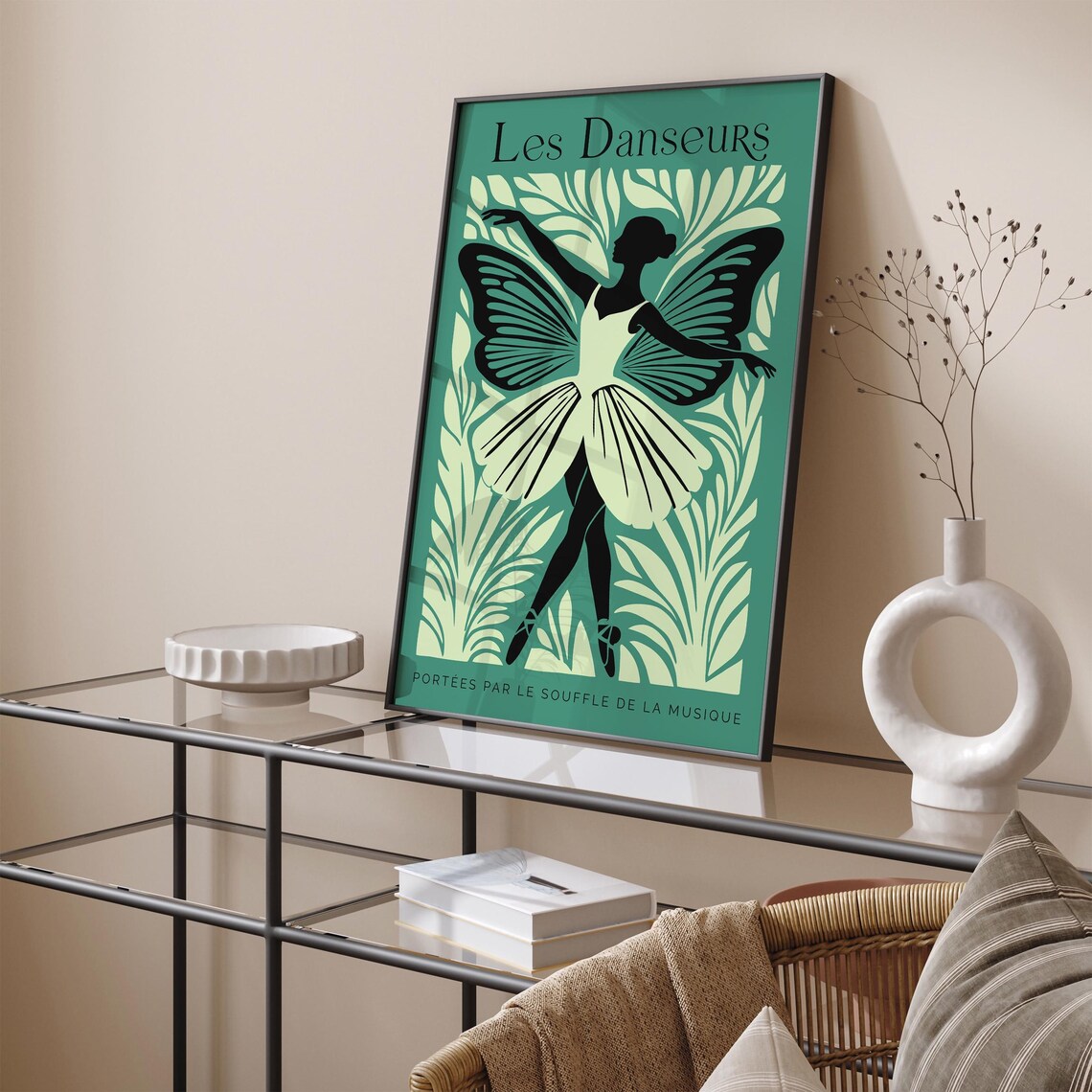 Les Danseurs Green Butterfly Ballerina French Ballet Festival Poster - Image 6