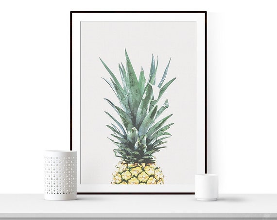 Pineapple Art Print Watercolour Poster Quirky Creative Decor Fruit Kitchen Simple Minimalism Wall 173