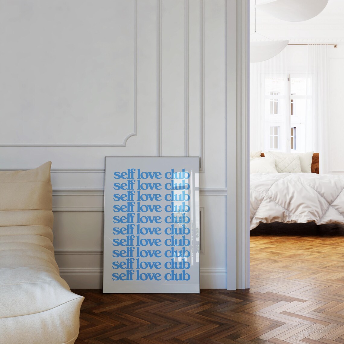 Self Love Club Blue Affirmation Poster, Girly Decor - Image 3