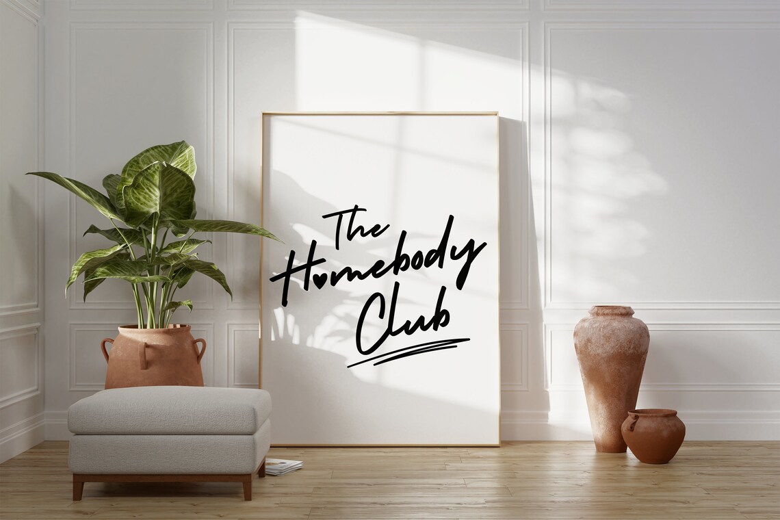 The Homebody Club Retro Quote Poster, Bedroom Decor - Image 4