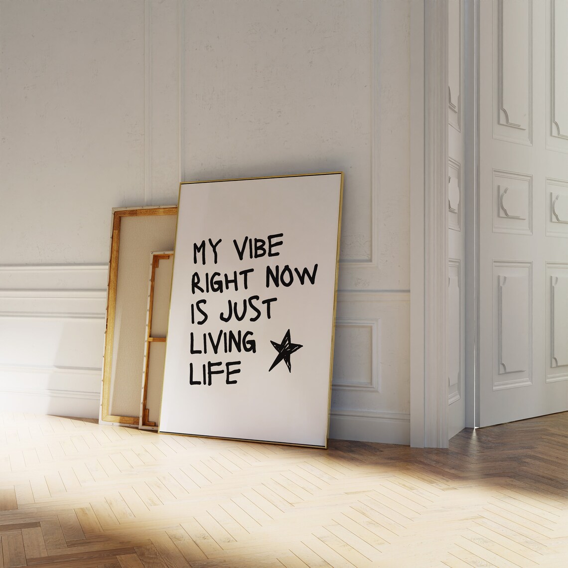 My Vibe Right Now Is Just Living Life Star Typography Poster - Image 3