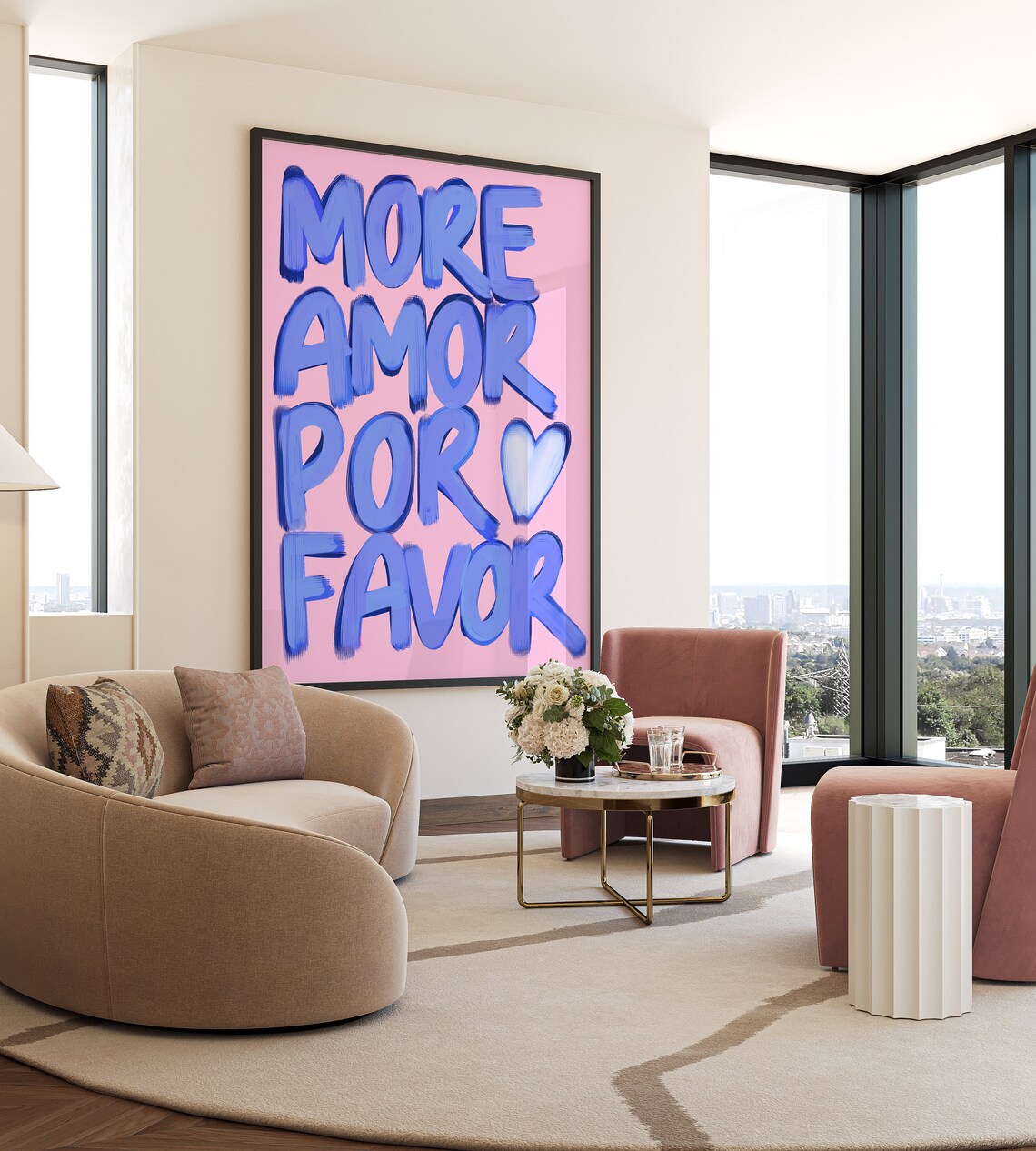 More Amor Por Favor Quote, Trendy Bedroom Art Print - Image 4