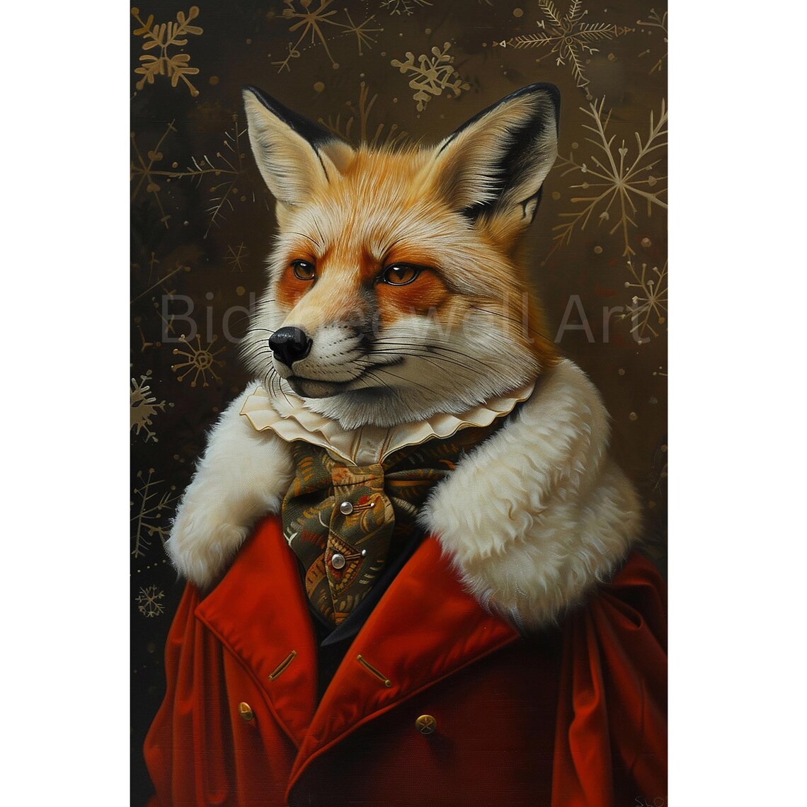 Christmas Fox Art Print, Holiday Nature Decor - Image 2
