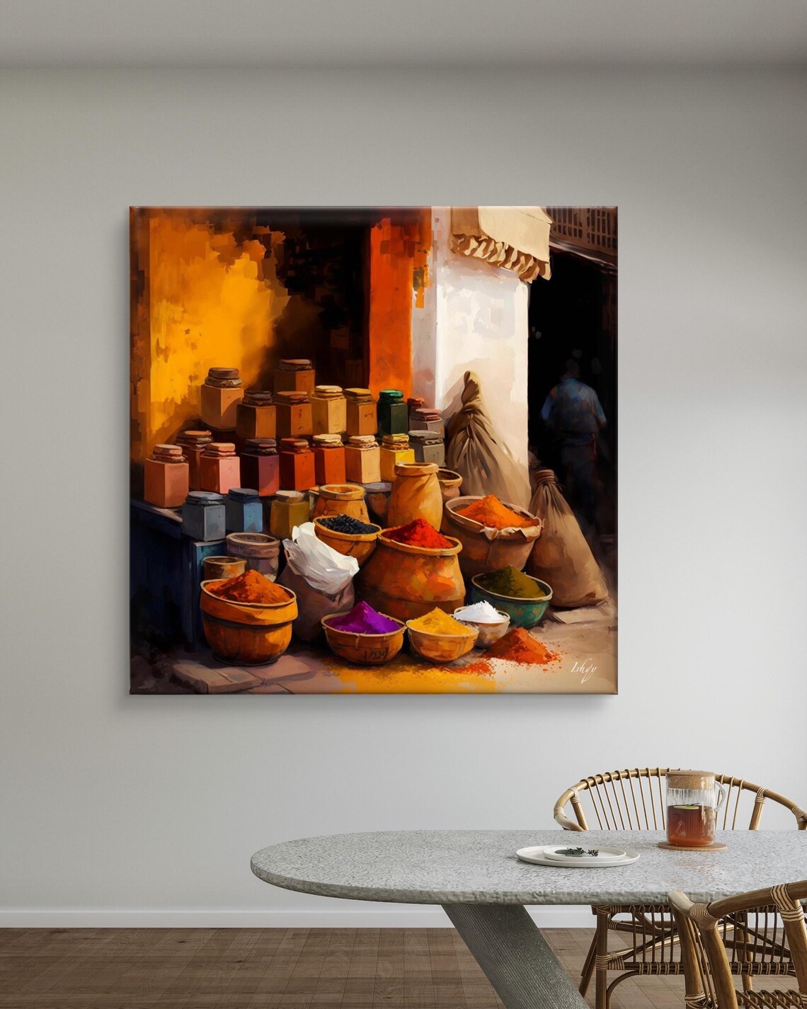 Colorful Middle Eastern Spice Market Bowls Still Life Poster - Image 5
