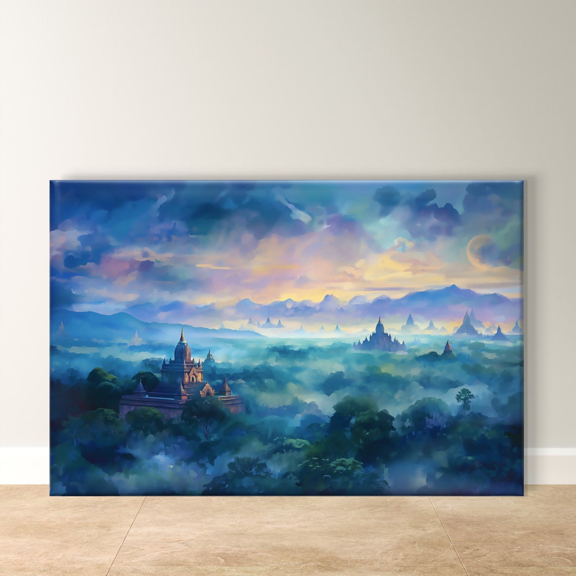 Bagan Myanmar Ancient Temples Rising Through Morning Mist Poster