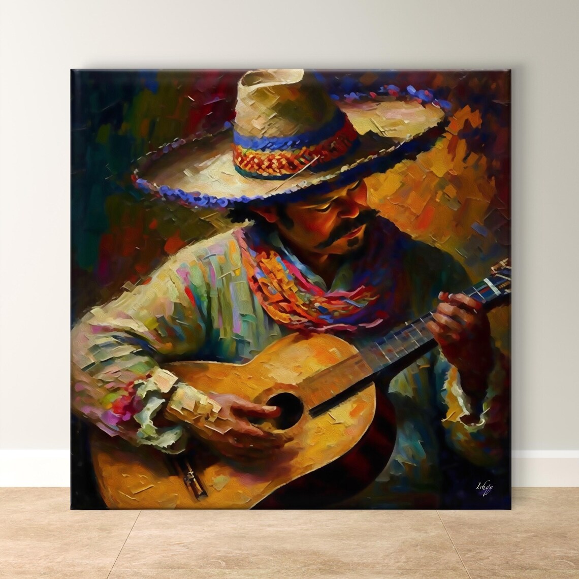 Mexican Guitarist Mariachi Music Decor Art Print