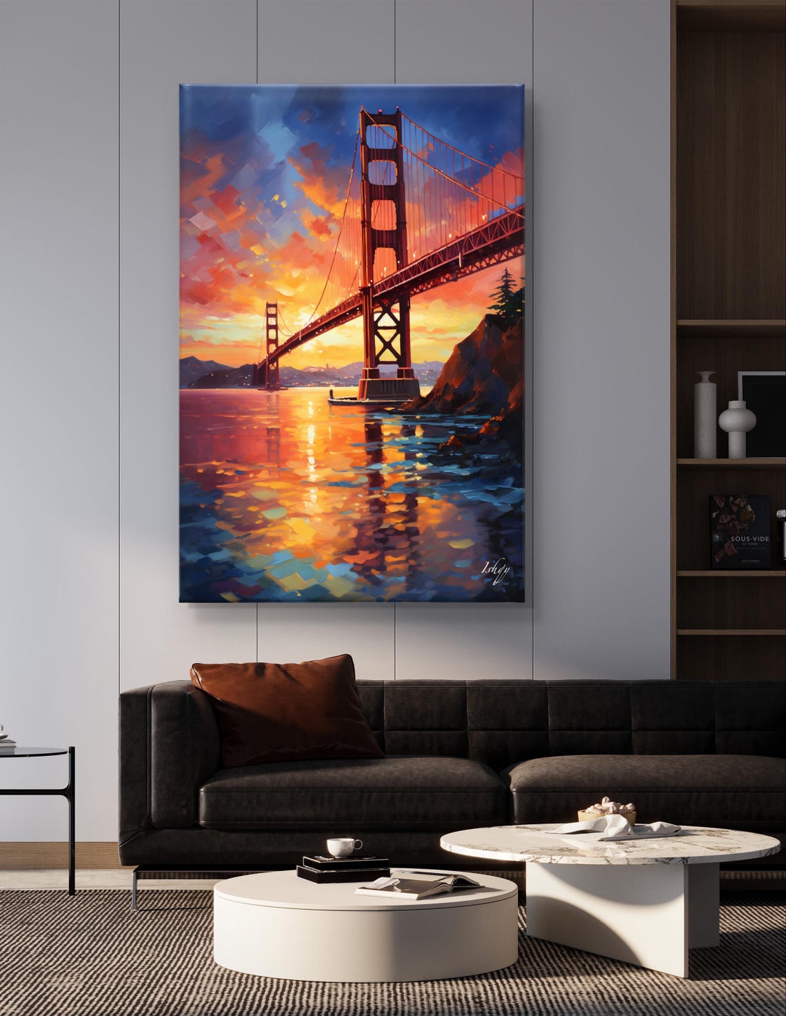Golden Gate Bridge at Sunset Over San Francisco Bay Art Poster - Image 6