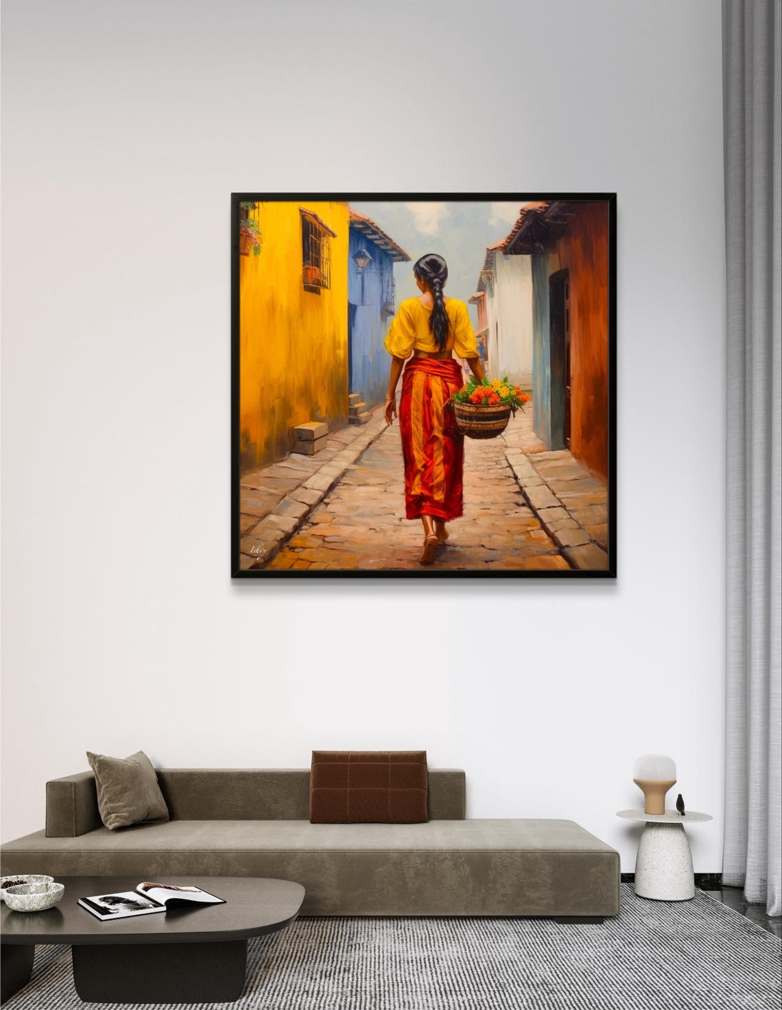 Colombian Woman Art Framed Jardin Colombia Print Vibrant Wall Decor Cultural Colombian Art Living Room Art Colorful Travel Print - Image 3