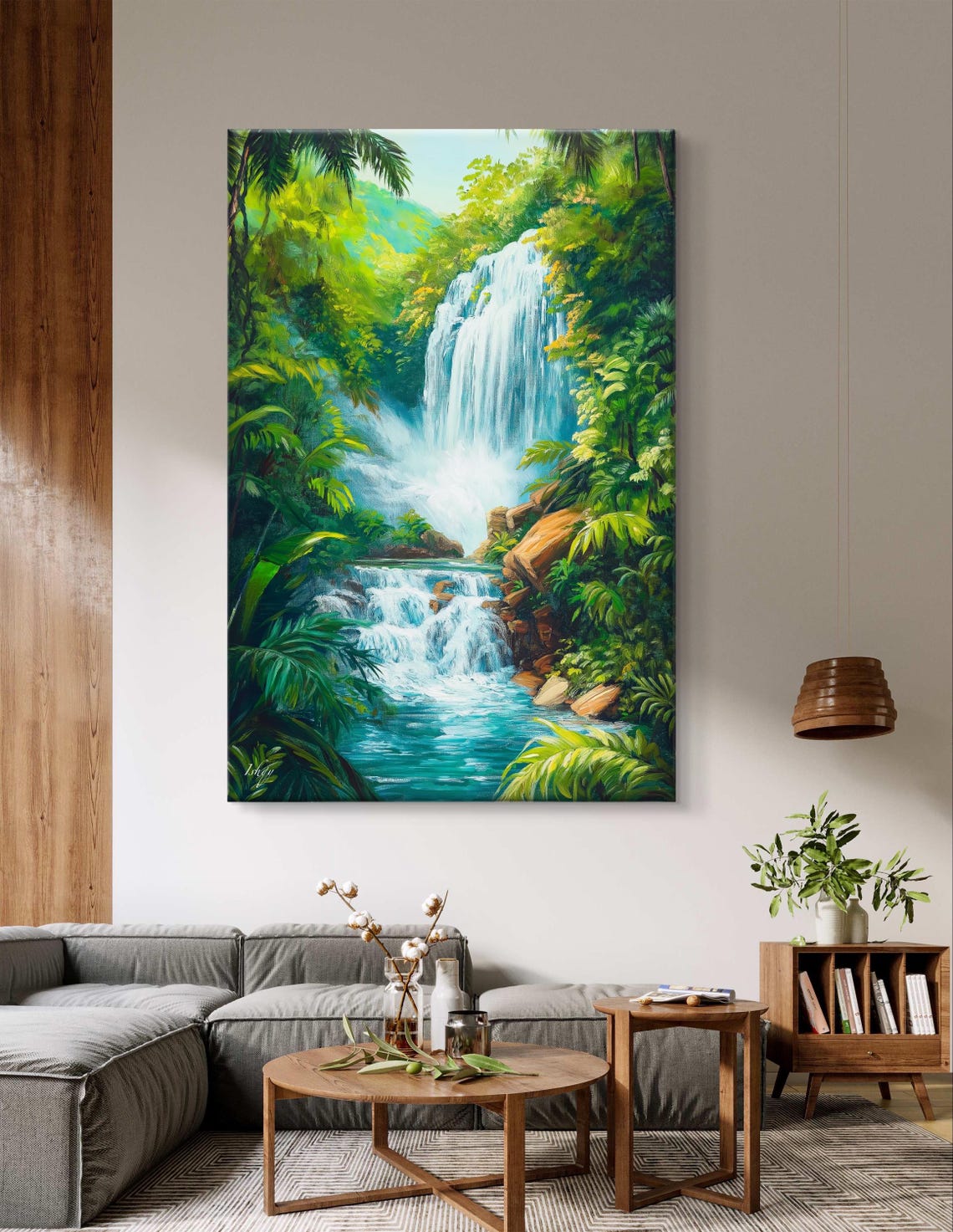El Yunque Waterfall Tall Cascade in Puerto Rico Rainforest Poster - Image 6
