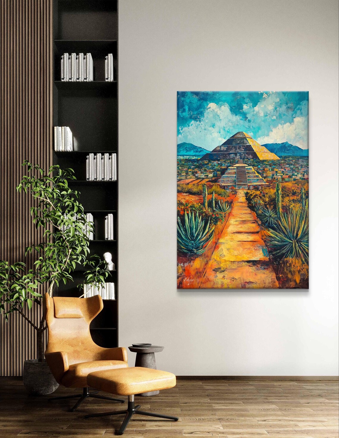 Teotihuacan Pyramid of the Sun Ancient Mexican Ruins Golden Sky Poster - Image 5
