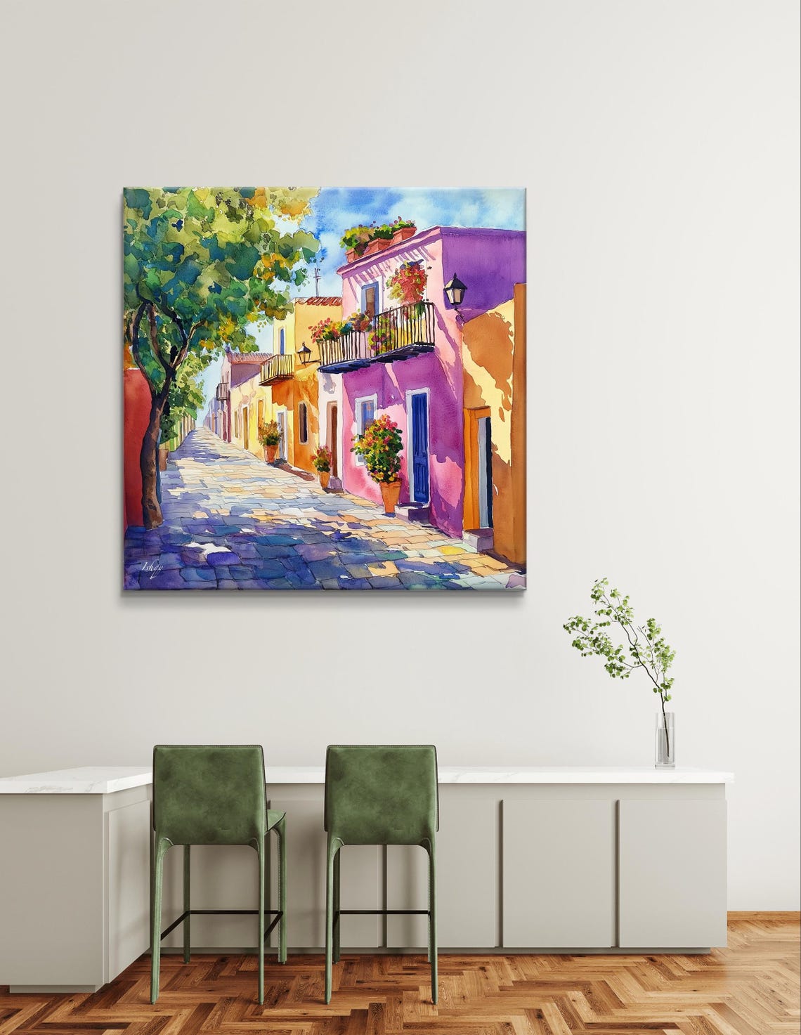 Colonia del Sacramento Colonial Street Watercolor Uruguay Poster - Image 6