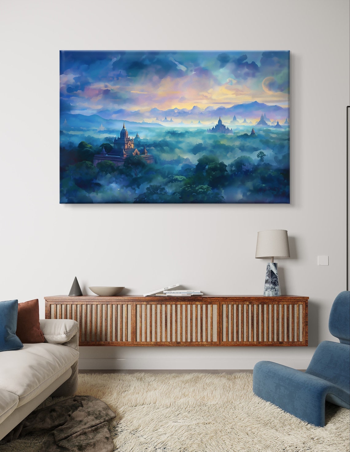 Bagan Myanmar Ancient Temples Rising Through Morning Mist Poster - Image 6