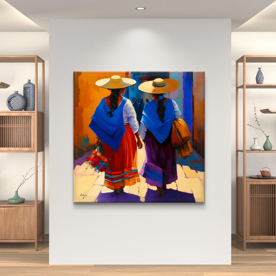 Mexican Women Cultural Art Print, Boho Wall Decor - Image 5