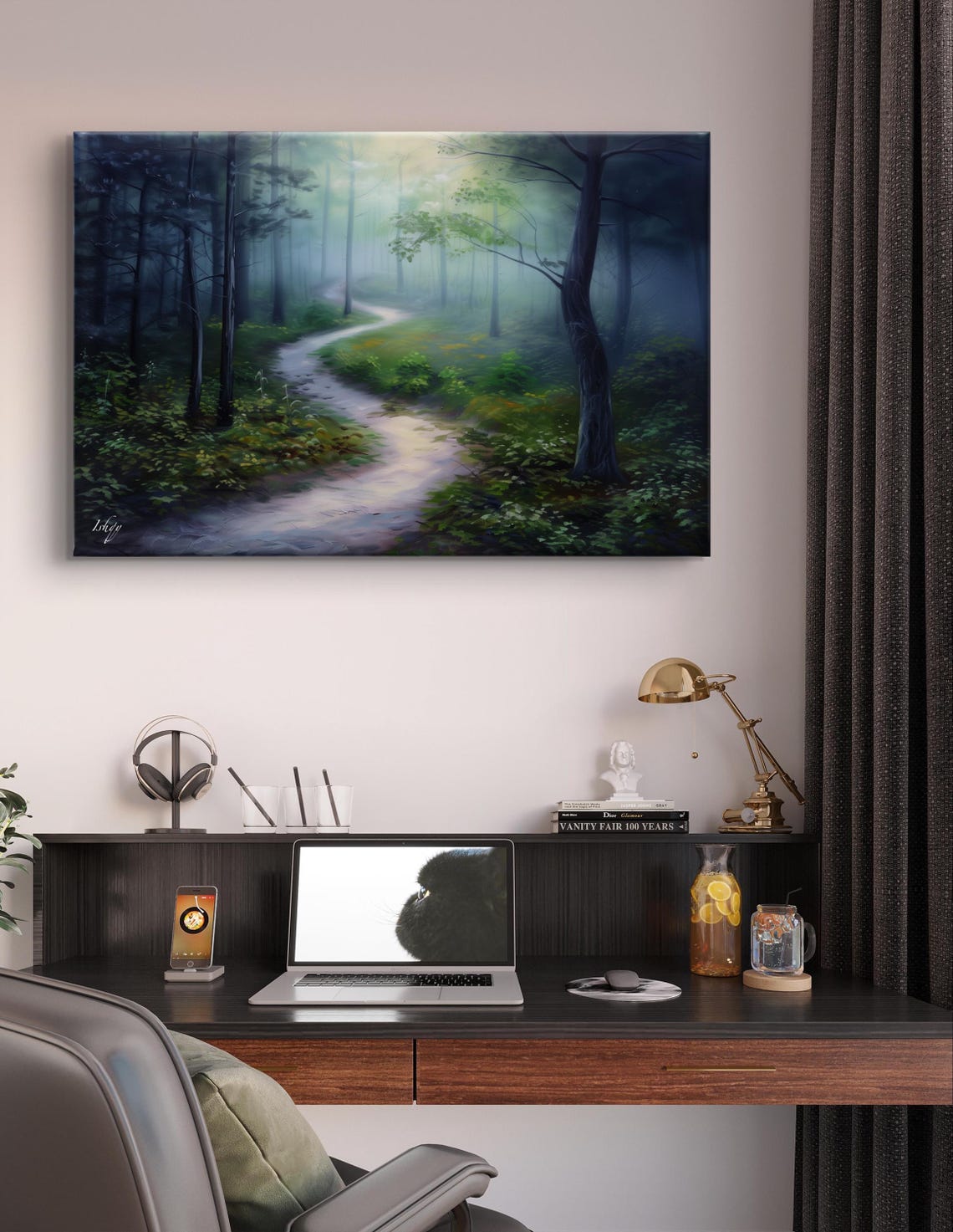 Misty Dream Forest Art Over The Bed Wall Art Framed Serene Nature Poster Dreamy Landscape Decor Unique Home Gift Idea - Image 5