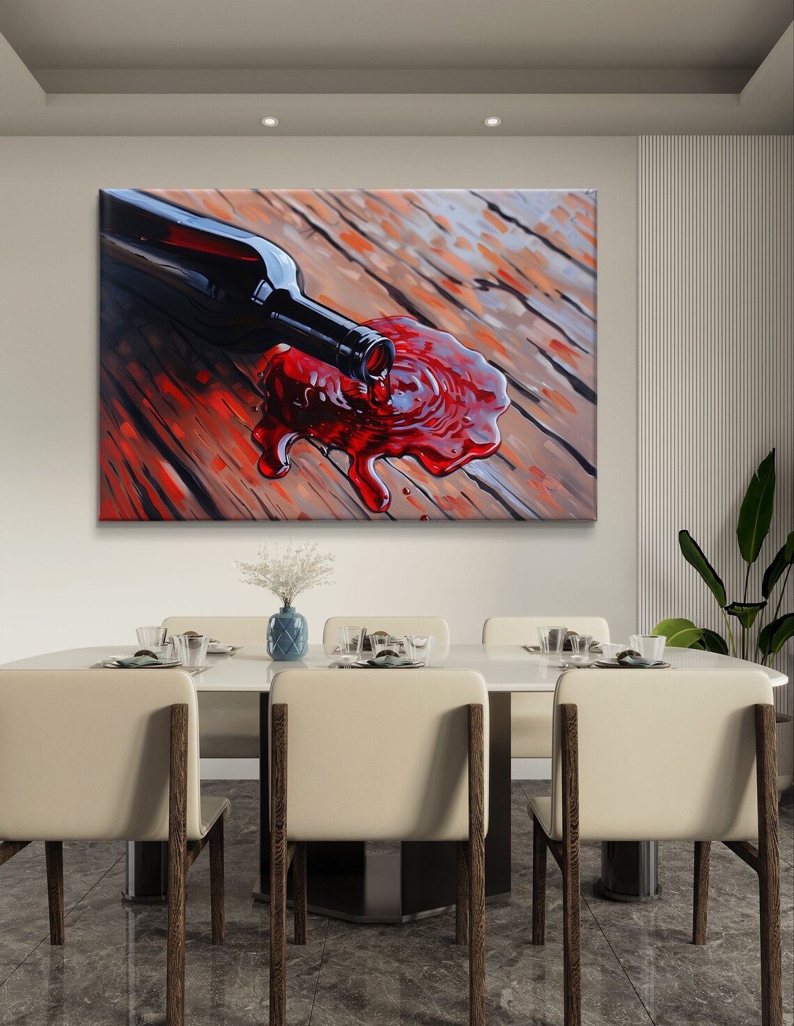 Red Wine Pouring Bottle Close Up Vivid Splash Kitchen Decor Art Poster - Image 4