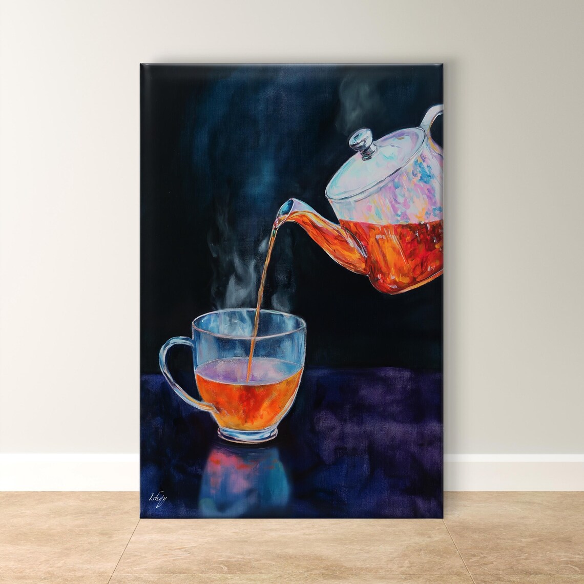 Tea Wall Art, Elegant Minimalist Kitchen Art Print