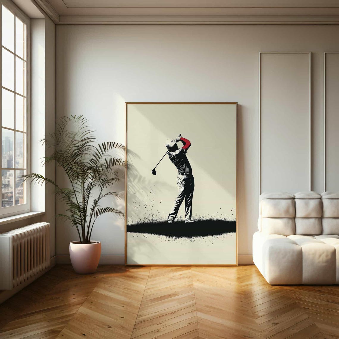 Unique Golfer Poster Minimalist Golf Swing Art For Home - Image 2