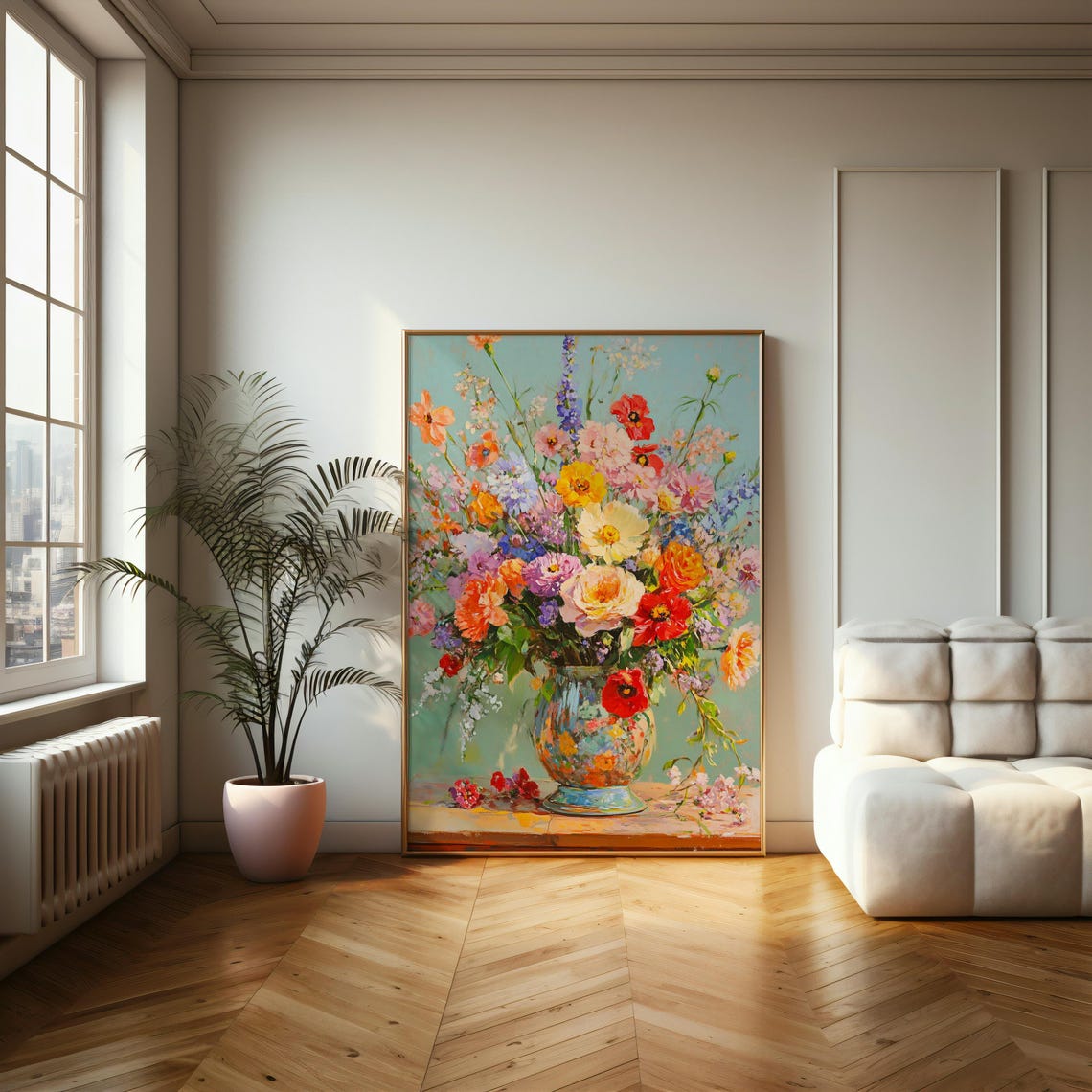 Impressionist Wildflower Bouquet In Vase Pastel Floral Art Poster - Image 2