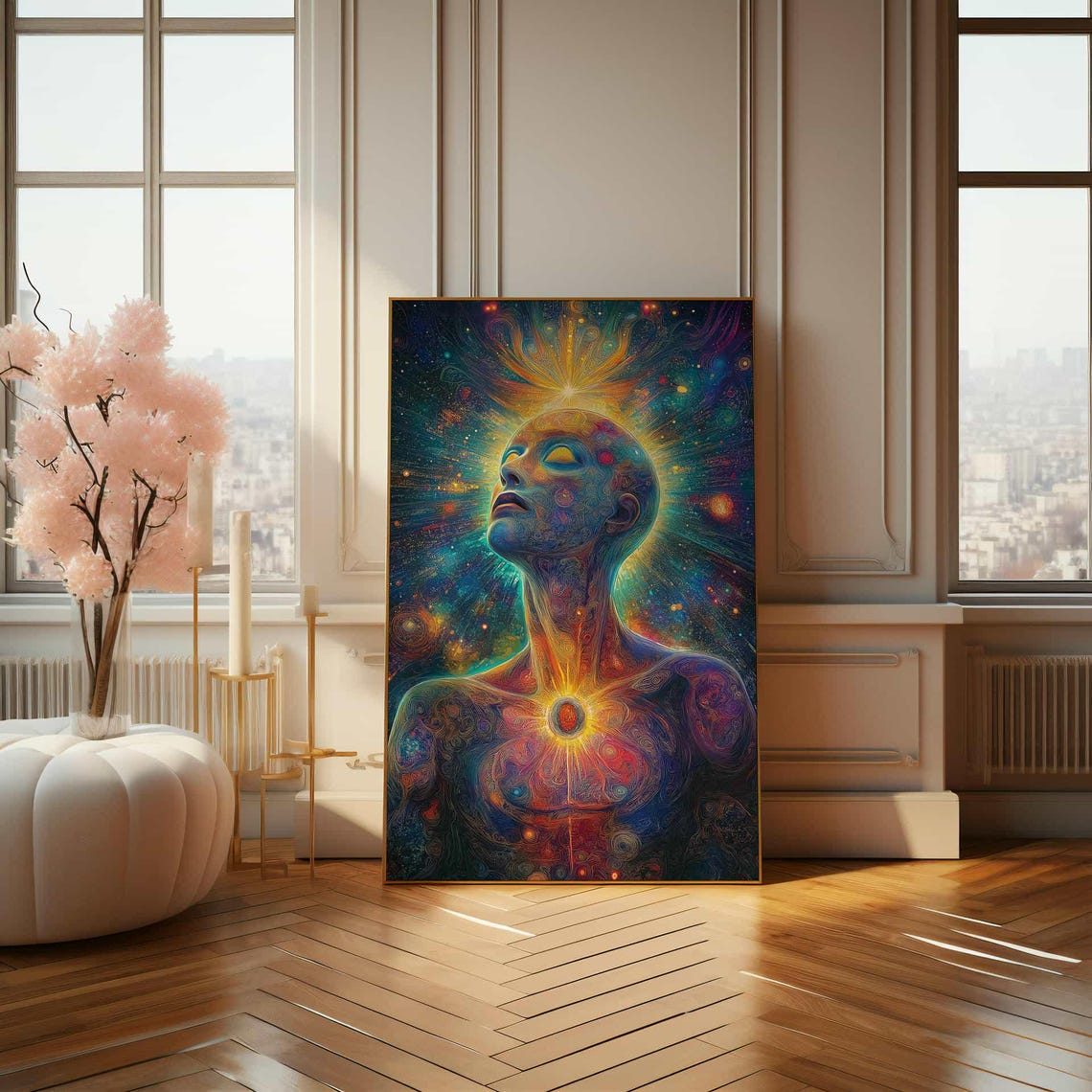Cosmic Enlightened Figure Psychedelic Galaxy Spiritual Art Poster - Image 4