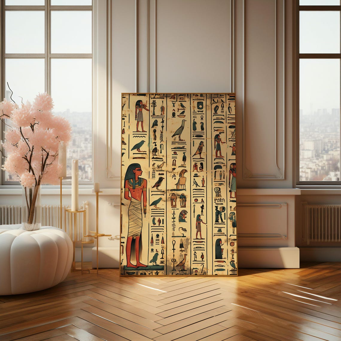Ancient Egyptian Hieroglyphs Papyrus Style History Art Poster - Image 4