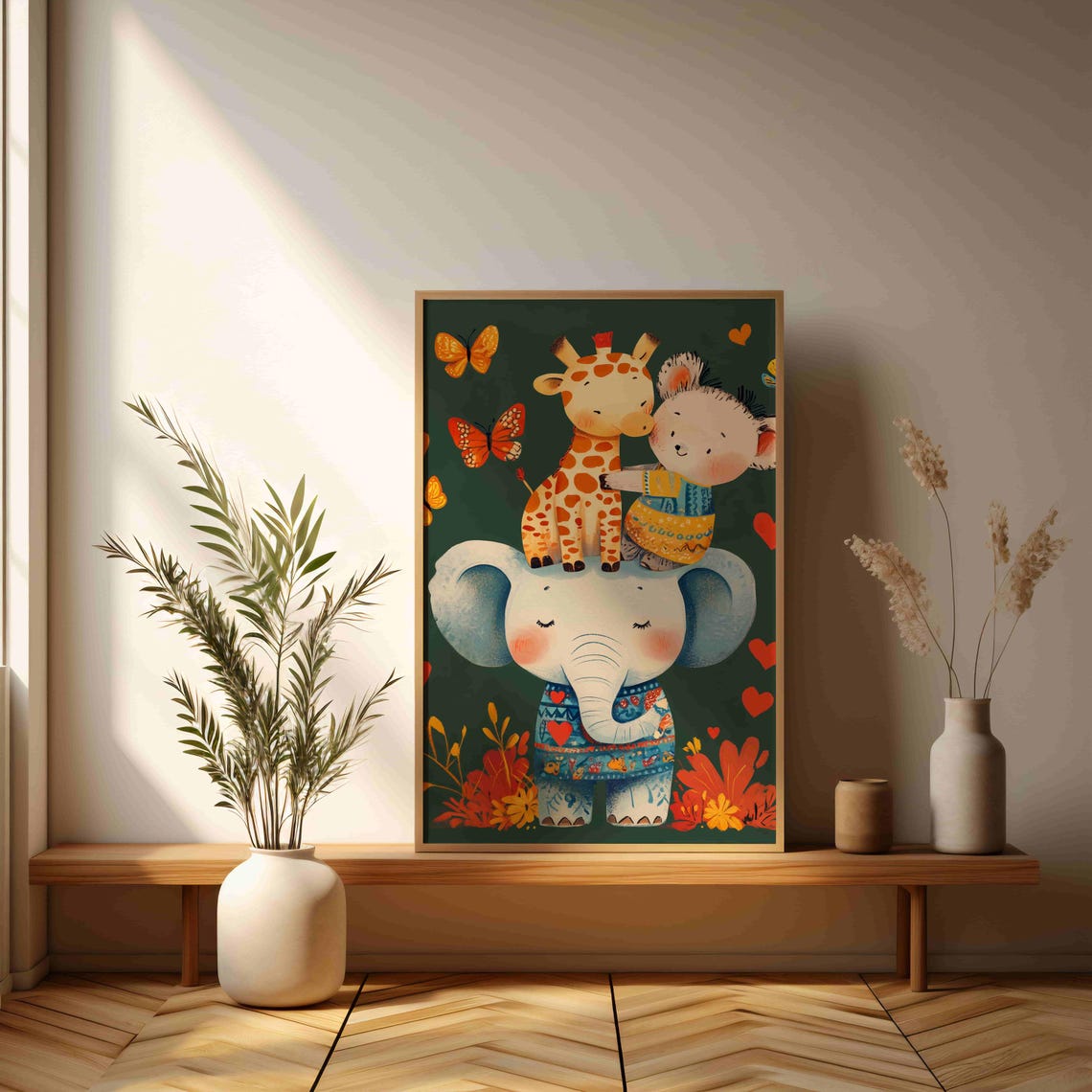 Playful Jungle Friends Print Colorful Childrens Artwork With Adorable Animal Characters Perfect For Kids Rooms - Image 3