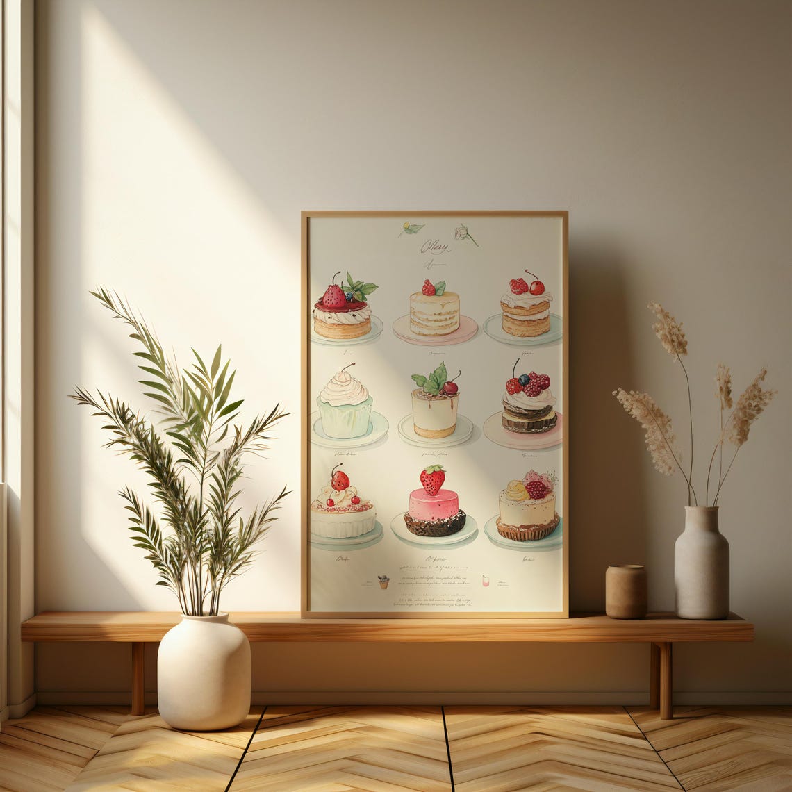 Delightful Desserts Poster Charming Illustrative Artwork Of Cakes And Pastries For Kitchen Or Caf Decor - Image 3