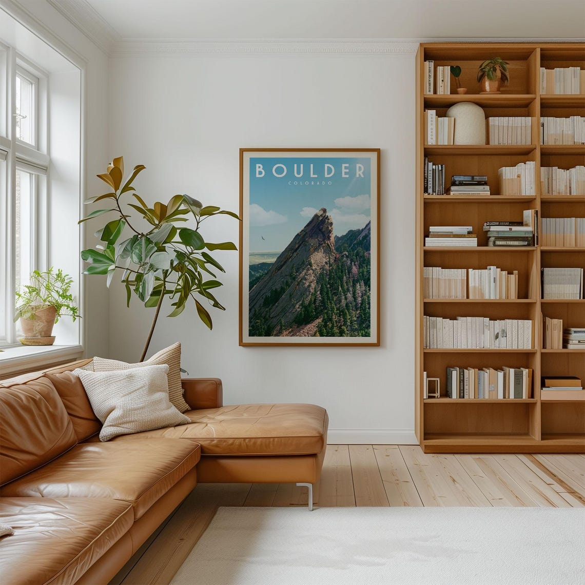 Boulder Colorado Travel Poster Print Mountain Wall Art Gift