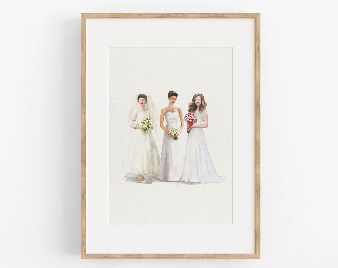 Indian Generational Wedding Portrait Three Women Saree Poster - Image 4