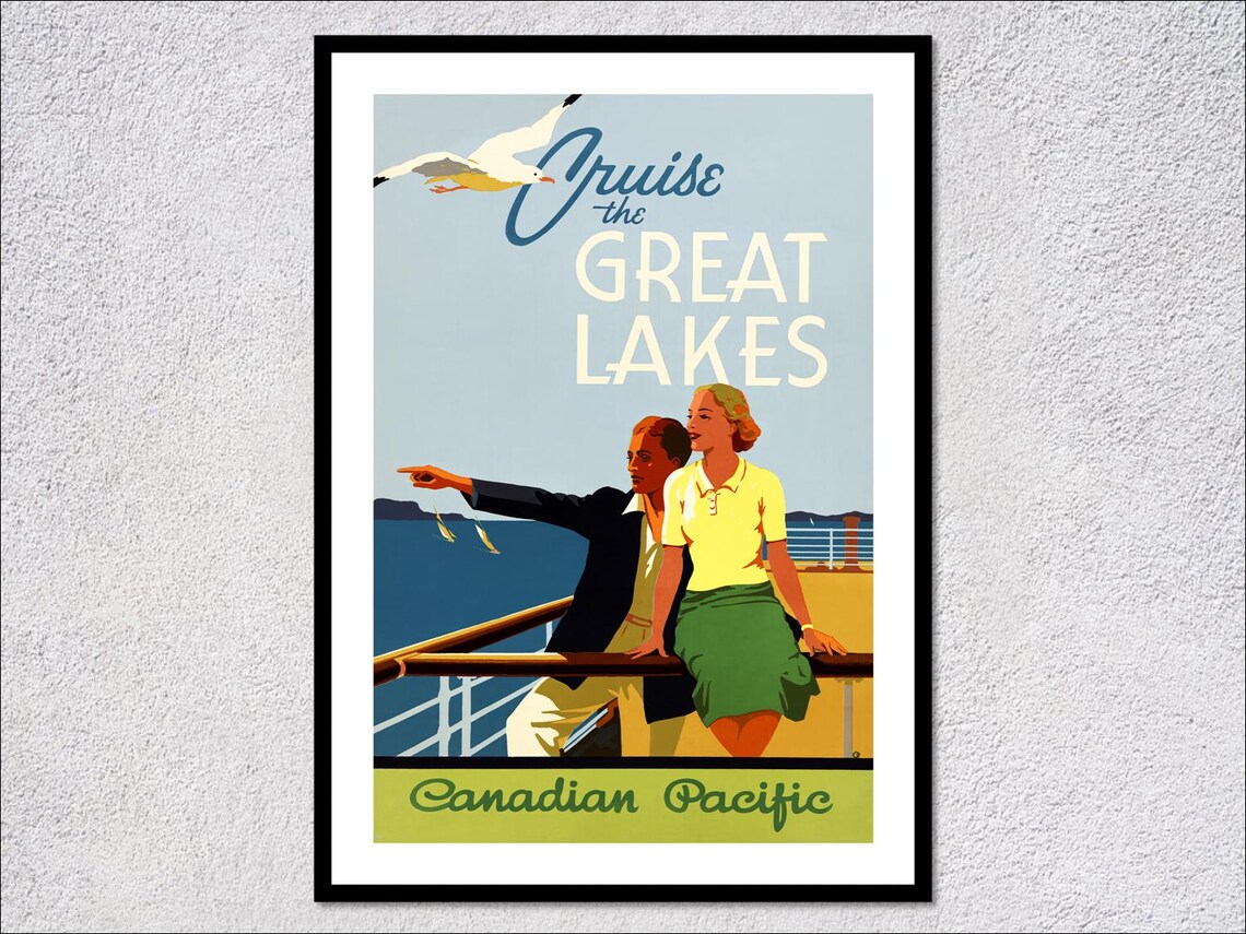 Canadian Pacific Cruise Vintage Great Lakes Poster