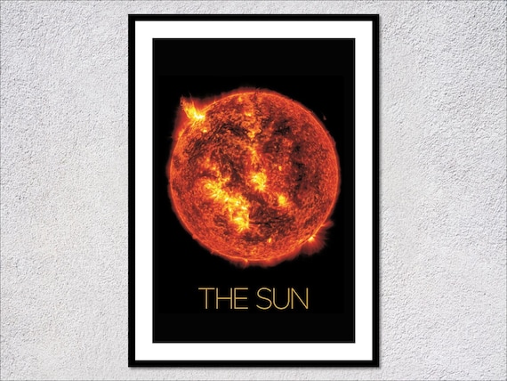 The Sun Fiery Solar Surface Flares Astronomy Space Photo Wall Art