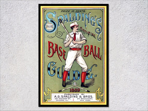 Spaldings 1889 Vintage Baseball Guide Poster Print