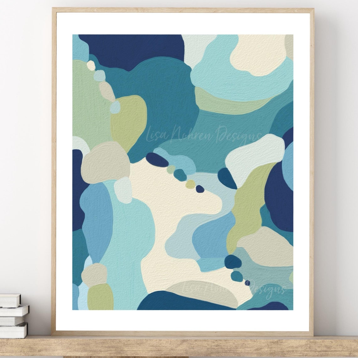 Abstract Color Block Art Turquoise Blue Green Modern Art Print