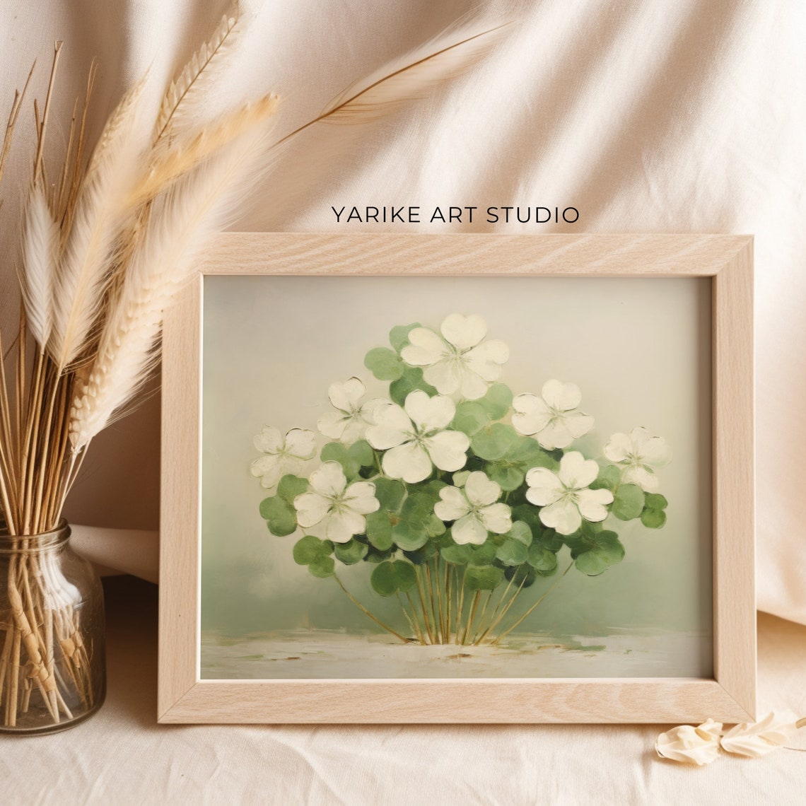 White Clover Botanical Bouquet Saint Patricks Day Irish Poster - Image 2