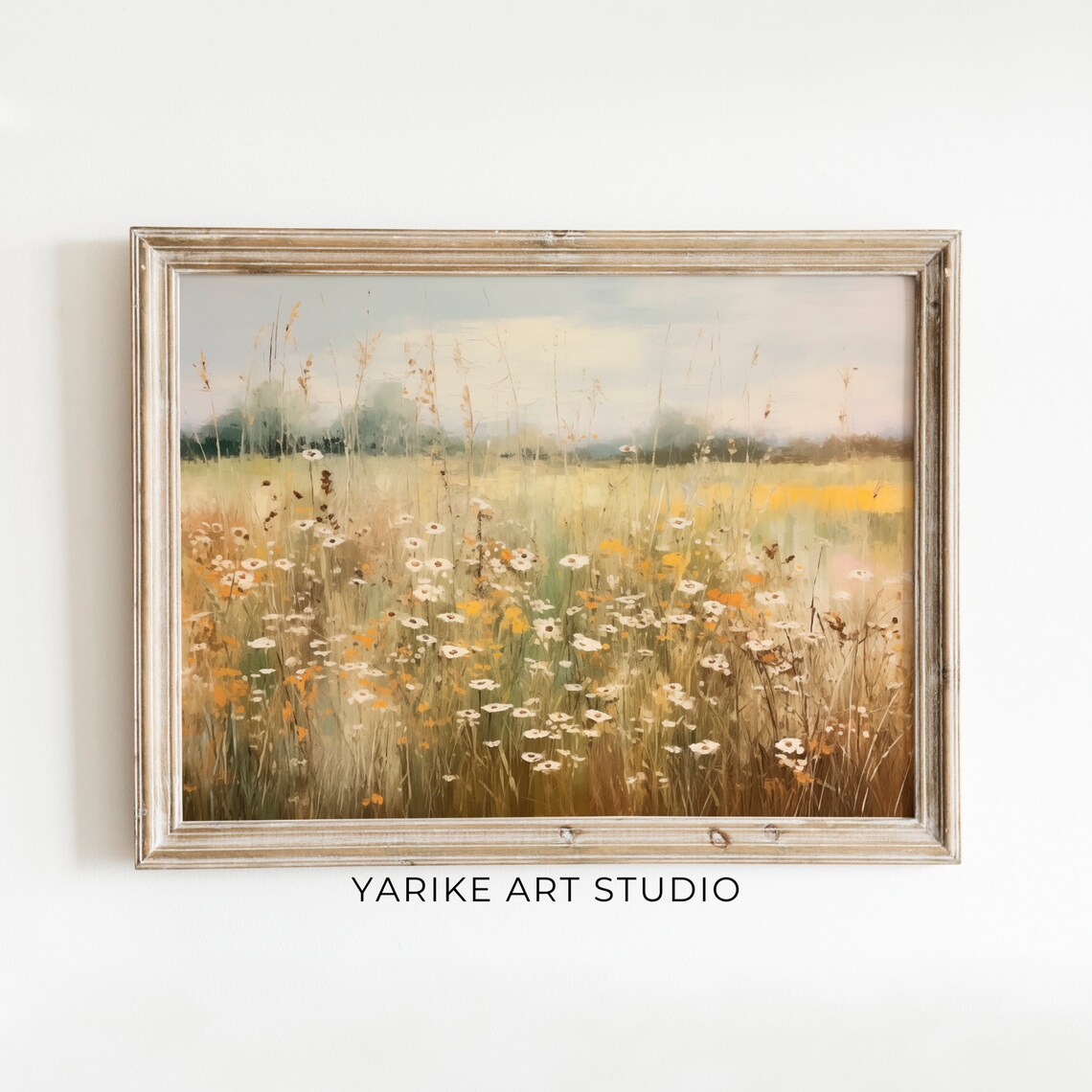 Autumn Wildflower Meadow Golden Daisy Field Landscape Poster