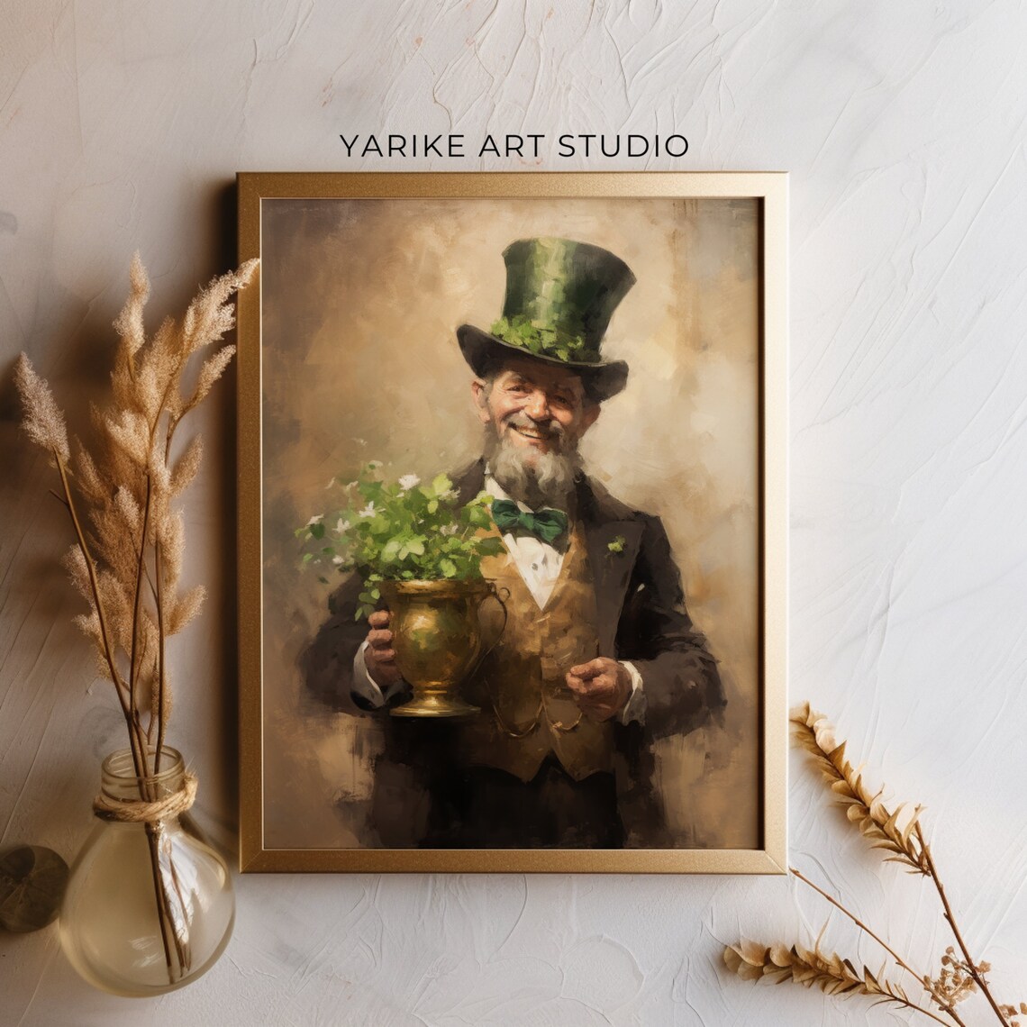 St Patricks Portrait Art Print, Spring Decor - Image 5
