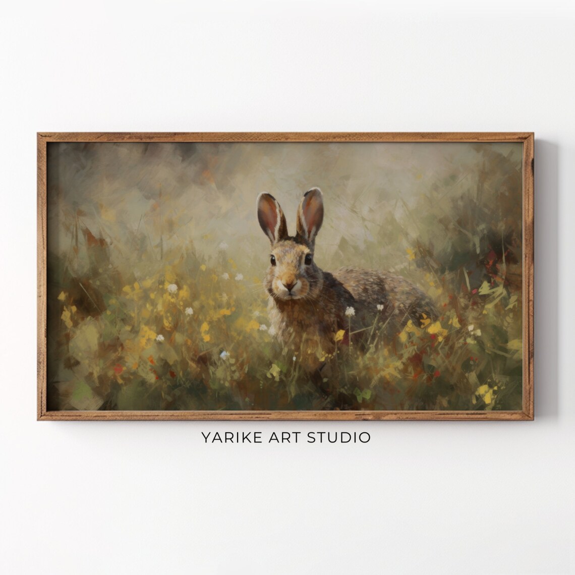 Vintage Easter Bunny Art Print, Moody Spring Rabbit