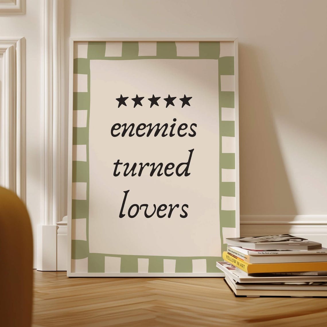 Enemies Turned Lovers Romantasy Book Trope Five Star Quote Poster