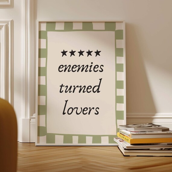 Enemies Turned Lovers Romantasy Book Trope Five Star Quote Poster