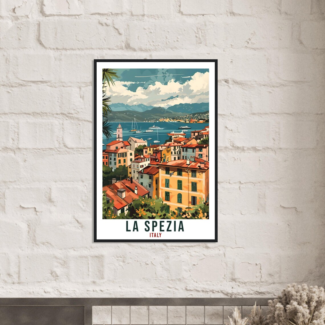 La Spezia Italy Colorful Harbor on the Gulf of Poets Travel Poster - Image 2